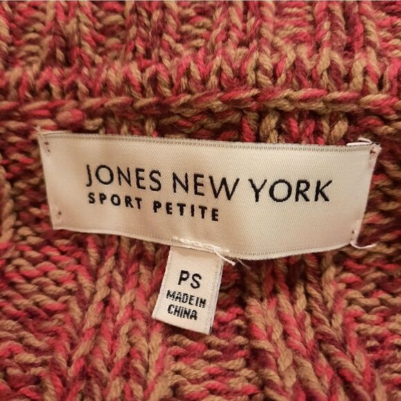 Jones New York Toggle Cardigan Colorblocked Sweater Jacket - Picture 10 of 12